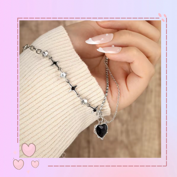 Collar corazón Negro