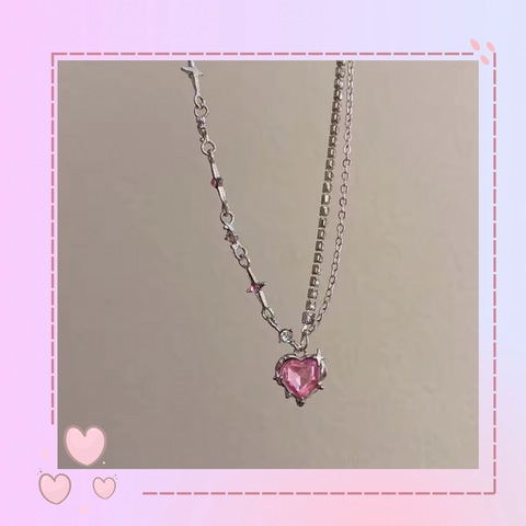 Collar corazón Rosa