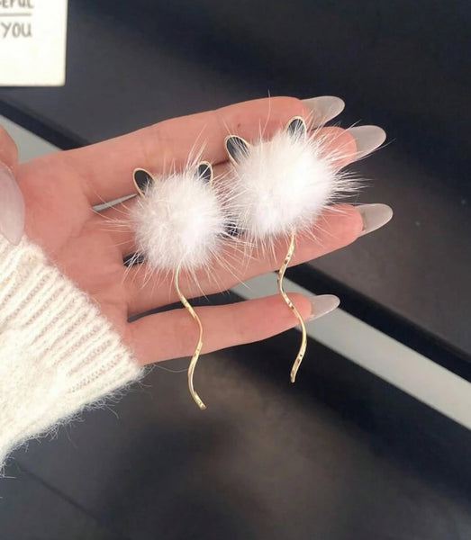 Aritos Pompon y gatito