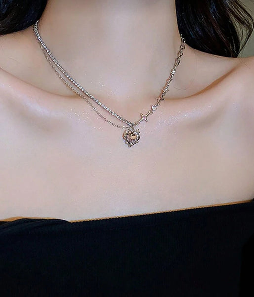 Collar corazón Rosa