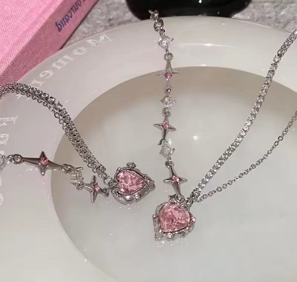 Collar corazón Rosa