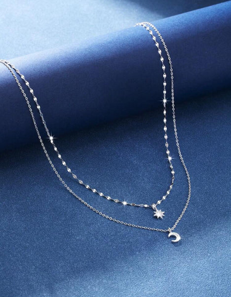 Collar doble luna y sol