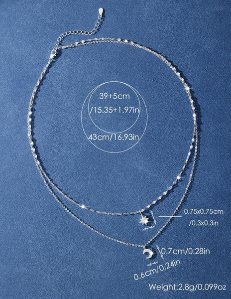 Collar doble luna y sol