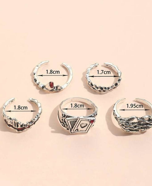 Set de 5 anillos