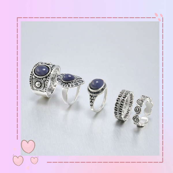 Set de 5 anillos Boho