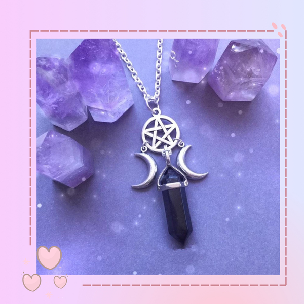 Collar de pentagrama y cuarzo