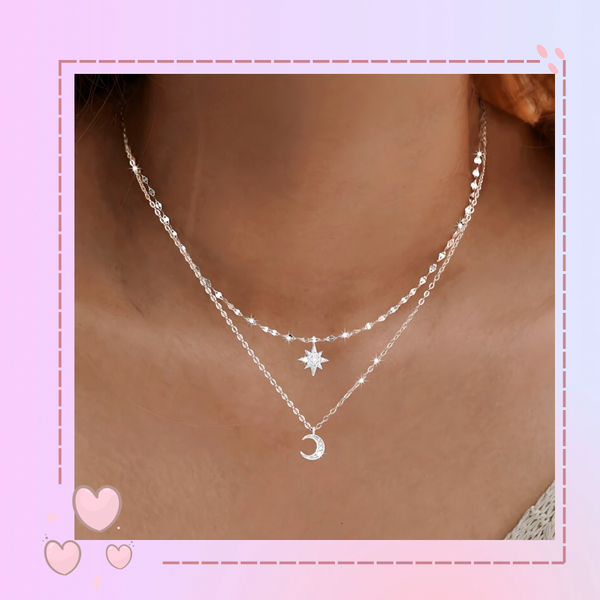 Collar doble luna y sol