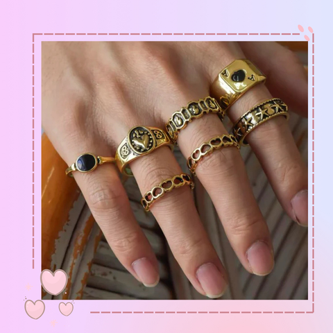 Set de anillos dorados