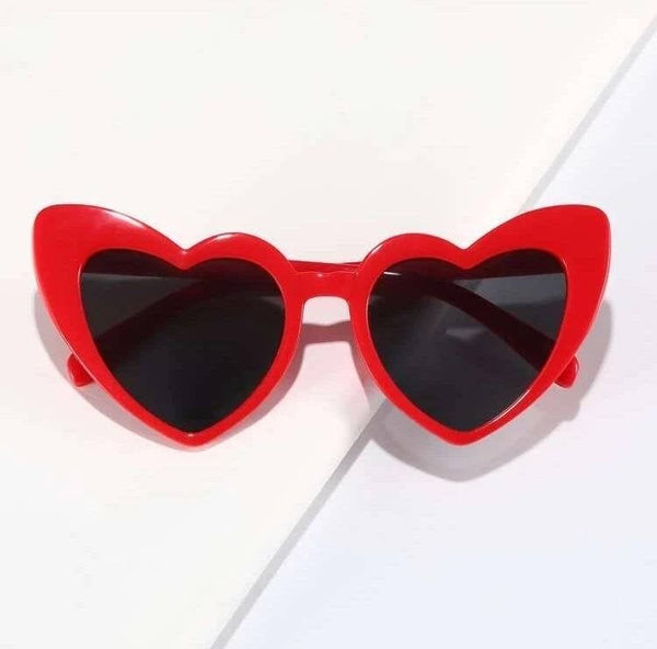 Lentes de corazón rojo