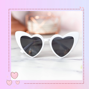 Lentes corazón blancos