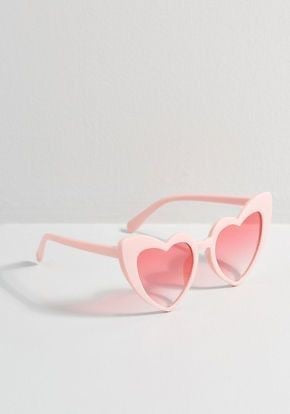 Lentes de corazón rosa