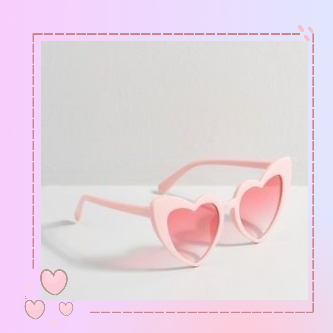 Lentes de corazón rosa