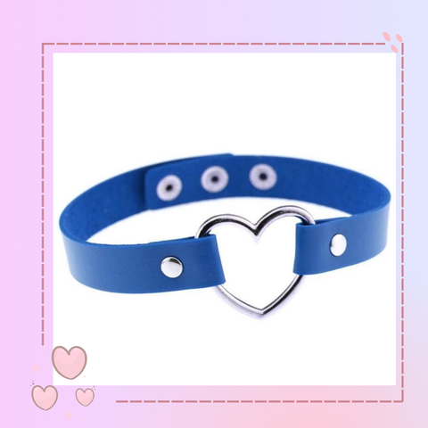 Choker de corazon azul