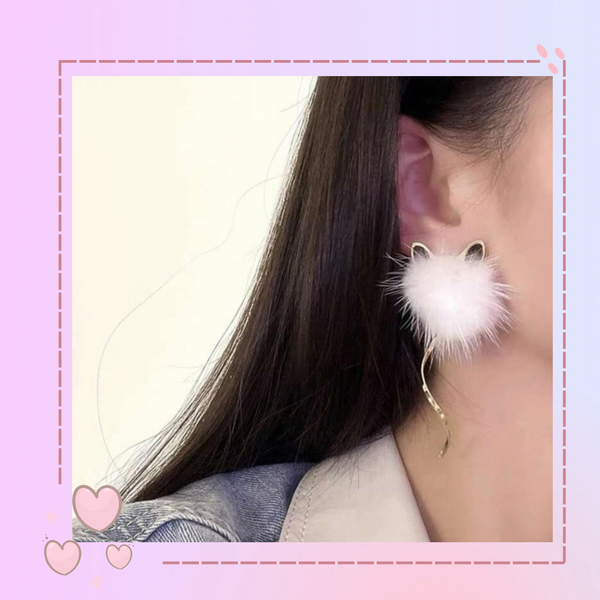 Aritos Pompon y gatito