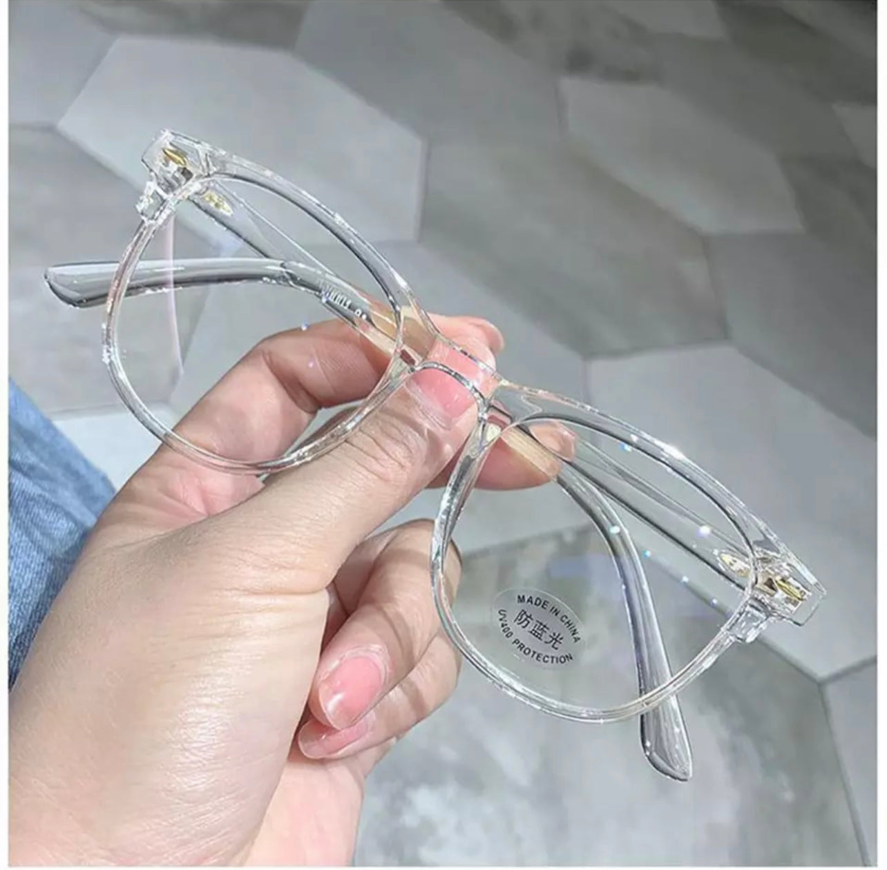 Lentes transparentes para protección azul